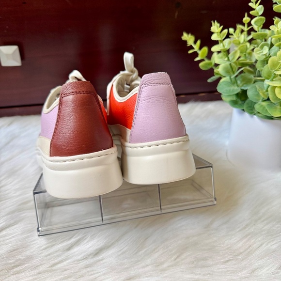 Camper Multicolor Leather Platform Sneakers Cream Orange Lilac US Size 9 - Picture 9 of 13